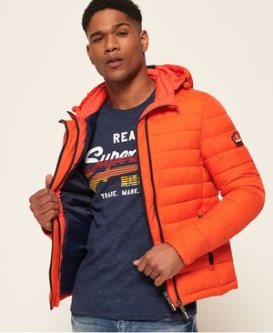 Superdry Fuji Double Cipzár Hooded Férfi Kabát MélyNarancssárga | KJUTM8124